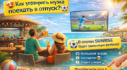 Трансляция футбола на пляже отелей Санрайз SUNRISE